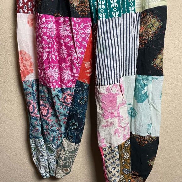 NWT Kathmandu Imports Womens O/S Patchwork Wide Leg Baggy Boho Parachute Pants - Picture 8 of 12